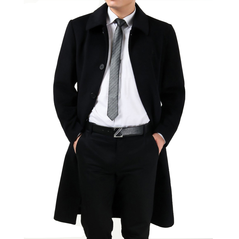 Пальто из кашемира мужское черное